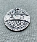 Antique Silver Love Token Coin Engraved Initials Ab Seated Liberty Dime 1875