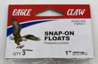 Eagle Claw Snap-on Round Fishing Floats Red white  3 Count  New
