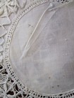 Antique 24 Round Ivory Linen Mats Handmade Cluny Bobbin Lace Borders        J126
