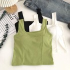 Camisole Vest Women Inner Outer Wear Sleeveless Wide Shoulder Summer Vest Sli Cr