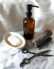 Soap   Lotion Dispenser Pump Bottle Amber Glass Boston Round Free Shipping