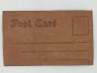 Vintage Leather Postcard Patch Novelty Hand Painted Western 3d Red Rose 1900s