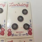 Vintage Lansing Two Hole Buttons Nos Dark Brown Small On Card Lot Of 19