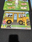 Melissa   Doug Wooden Puzzles Lot Of 4  Farm  Nursery Rhyme And Vehicles Works 