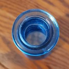 Vintage Aqua Glass Bud Vase 7  Ribbed Segmented Hand Blown Blue Green