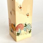 Vintage Ceramic Milk Carton Hand Painted Mushrooms Bees Frogs Creamer Vase