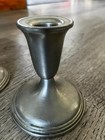 Vintage Empire Pewter Weighted 4  Candlesticks Candle Holders Made In Usa