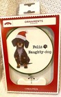 Dachshund Feliz Naughty Dog Christmas Ornament Holiday Time Plastic