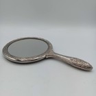 Vtg Ornate Silver Plated Hand Mirror Victorian Style Floral Scroll Vanity 9 5 