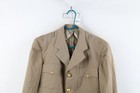 Vintage 50s Korean War Mens 40r Thrashed Wool Military Officer Jacket Khaki Usa