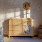 Marin With Cane 6 Drawer Dresser In Honey And Honey Cane