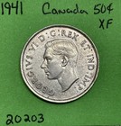 1941 Canada          50 Cent Canadian Half Dollar Xf Extra Fine Nice Toning