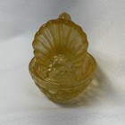 Vintage Amber Glass Nesting Turkey Trinket Dish Thanksgiving Harvest Decor