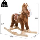 Kids Rocking Plush Horse Ride On Toy Animal Rocker W  Realistic Sound Brown