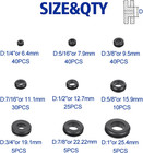 200 Pcs Hollow Rubber Grommet Firewall Hole Plug Assortment  Rubber Grommet Kit