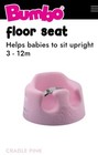 Bumbo Pink Floor Seat For Infants   Babies Adjustable Safety Harness-new-no Box
