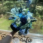 Bridal Wedding Bouquet Beautiful Budget Handmade Faux Flowers White Blue Green