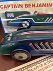 Schylling Captain Benjamin s Record Car Tin Wind Up Racer W  Original Box