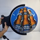 Vtg Budweiser Beer 2 Sided Lighted Rotating Pub Sign Motion Bar Light - Works