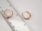 Delicate Vintage Women Estate Petite Heart Hoop Earrings 14k Yellow Gold Plated