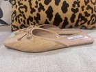 Steven New York Calandra Mules Size 11m Raffia Bow Slip On Shoes
