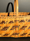 Antique Cherokee Rivercane Basket  Walnut   Bloodroot Vegetable Dyes  Excellent