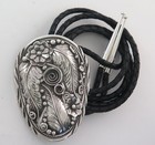 Magnificent Xxl Sterling Silver Ornate Appliqu   Heavy Southwestern Bolo Tie