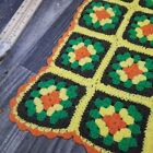 Handmade Handcrafted Granny Square Crochet Afghan Throw Blanket 67x43 Yellow