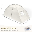 Beige Twin Size Bed Tent For Kids Indoor Fort - Magical Pop Up Dream Tent For Ma
