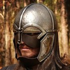 Xmas Medieval Viking Helmet Larp Warrior Vendel Helmet With Leather Guards