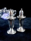 Vintage Sterling Weighted Salt   Pepper Shakers 4 5 In Empire Silver Set  281