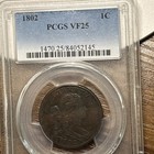 1802 Draped Bust Large Cent   Pcgs Vf25