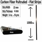  4  4mm X 15mm 1000mm - Pultruded-flat Carbon Fiber Bar  100  Pultruded High   