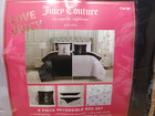 Juicy Couture Lilac black white Reversible 6 Piece Twin Comforter Bed Set
