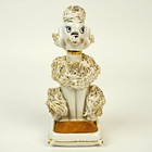 Vintage Ardalt Japan Porcelain Spaghetti Poodle Pin Cushion Scissor Holder