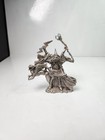 Vintage Pewter Wizard Holding Staff Crystal With Griffon