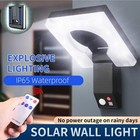Outdoor Solar Powered Wall Pir Motion Sensor Light Flood Garden Security Lamp