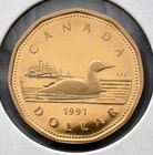1991 Canada    1 Dollar Proof-like Coin   Elizabeth Ii   Unc   Mint Set    r319