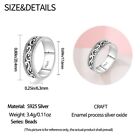 Kunsir Vintage Mens Womens Band Ring 925 Sterling Silver Rings Jewelry Size 7-9