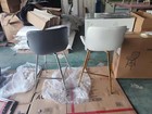 24  Counter Height Bar Stools Set Of 2 Gold Metal Legs Kitchen Stools -used