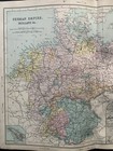 1891 The German Empire Original Antique Hand Coloured Map By G w  Bacon