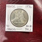 1976 France 50 Francs  Silver Coin Hercules Design  8681 Oz Uncirculated