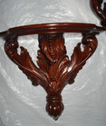 Pair Of Wall Sconce Shelf Mahogany Solid Wood Hand Carved 13 x 11 5  X 6 