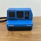 Vintage Polaroid Impulse Camera Lapis Blue Instant 600 Film    As Is Untested   