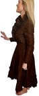 Vintage 60s Country Western Cowgirl Dress Size Small Dark Brown Full Skirt Ec