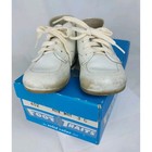 Vintage Foot Traits Baby Shoes Bootie White Leather Size 3 C 402 Laceup W box