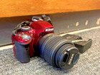 Nikon D3200 24 2 Mp Digital Slr Camera Red With Af-s Dx Vr 18-55mm Lens