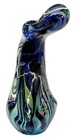 Vintage Signed Rollin Karg Large Glass Sculpture Freeform Dichroic Phallic 2001