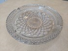 Vintage Round Heavy Crystal Cut Glass Cigar Ashtray 8 5  Diameter Evc