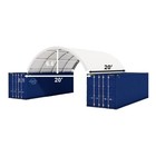 20x20 Shipping Container Canopy Shelter  11 Oz Pe  Stable   Durable Storage Cove